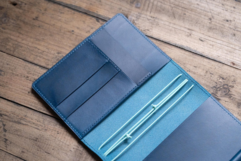 Stitched Buttero Leather Traveler's Notebook w/ Card Slots (No inserts included)