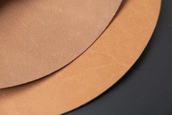 Waxed Flesh Undyed Leather Turntable Mat