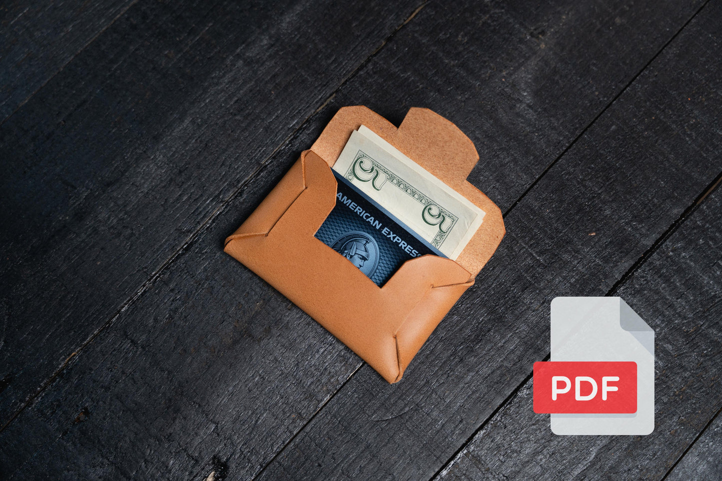 Easy Leather Stitchless Card Case Wallet Design PDF Template Set No.39 - Digital Leatherworking Pattern - A4 & Letter Size