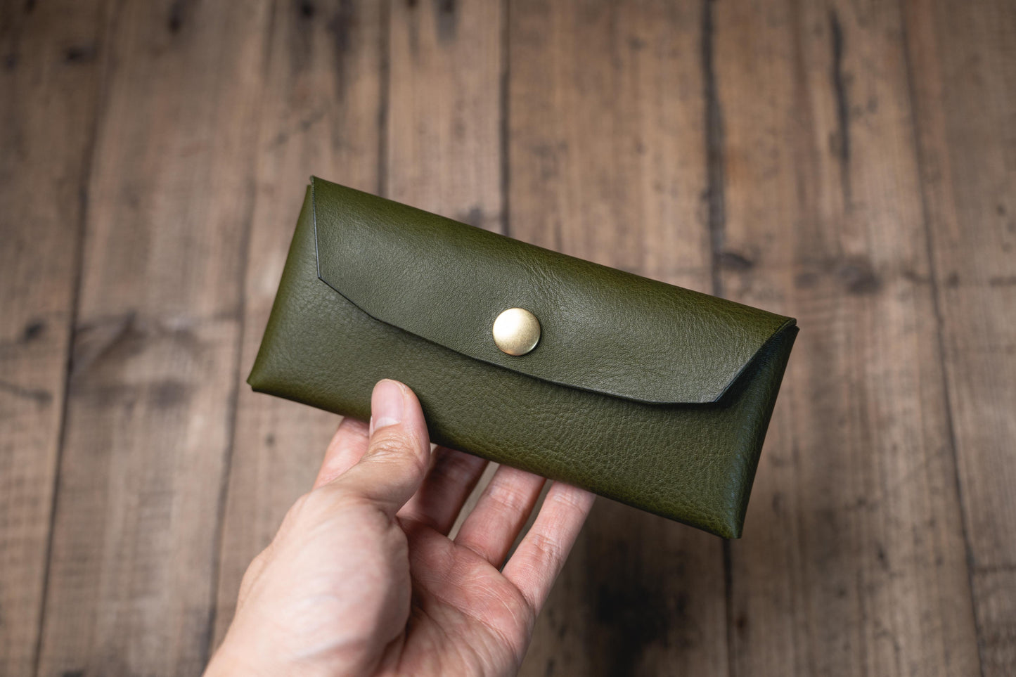 Origami Pebbled Leather Pen Case