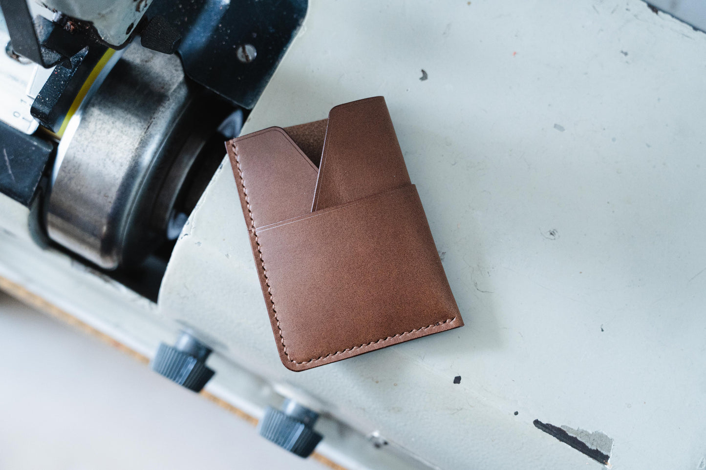 13 COLORS - Black Buttero Leather Kimono Card Wallet