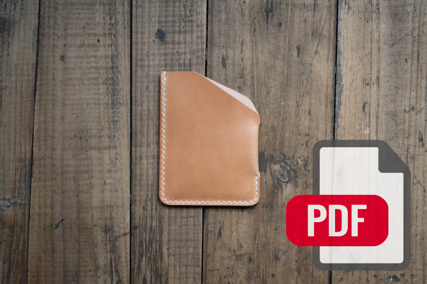 Leather Angled Cardholder Wallet PDF Template Set No.42 - Digital Leatherworking Pattern - A4 & Letter Size