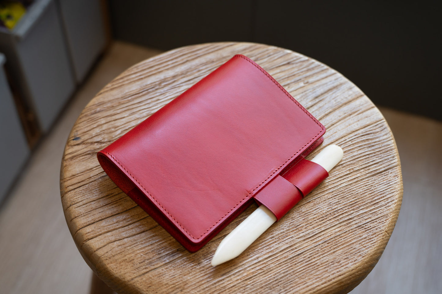 13 COLORS - A6/Hobonichi/Midori MD Buttero Leather Notebook Cover with interlocking pen loops