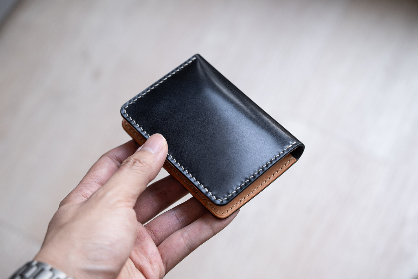 7 COLORS- Shell Cordovan & Natural Vegetable-tanned Leather 4-Slot Vertical Card Wallet