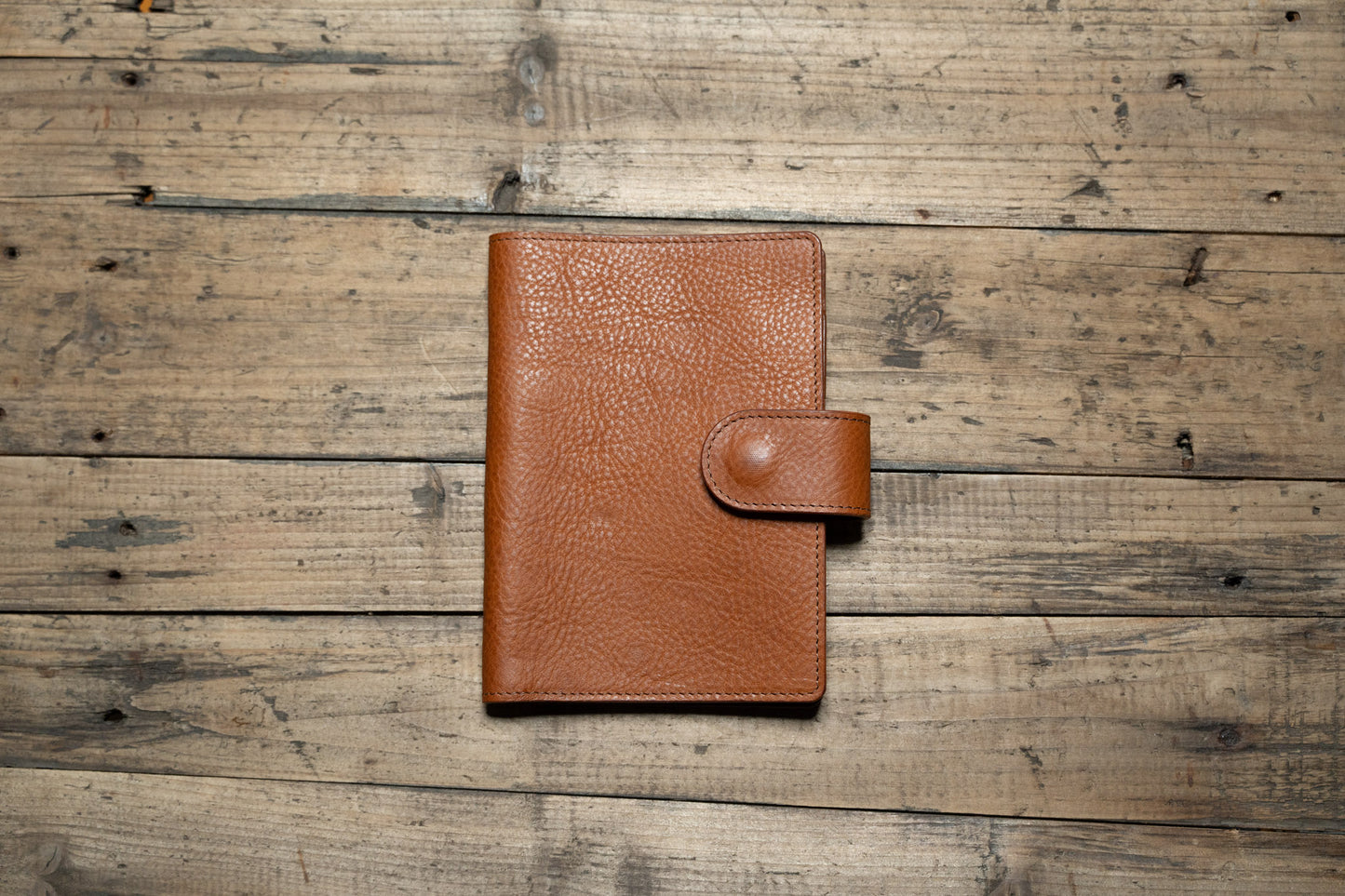 Clearance - Custom Poprun Planner Size Brown Pebbled Leather Cover