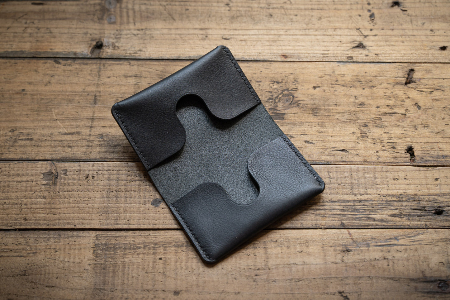 6 COULEURS - Porte-cartes de visite pliable en cuir Minerva Box