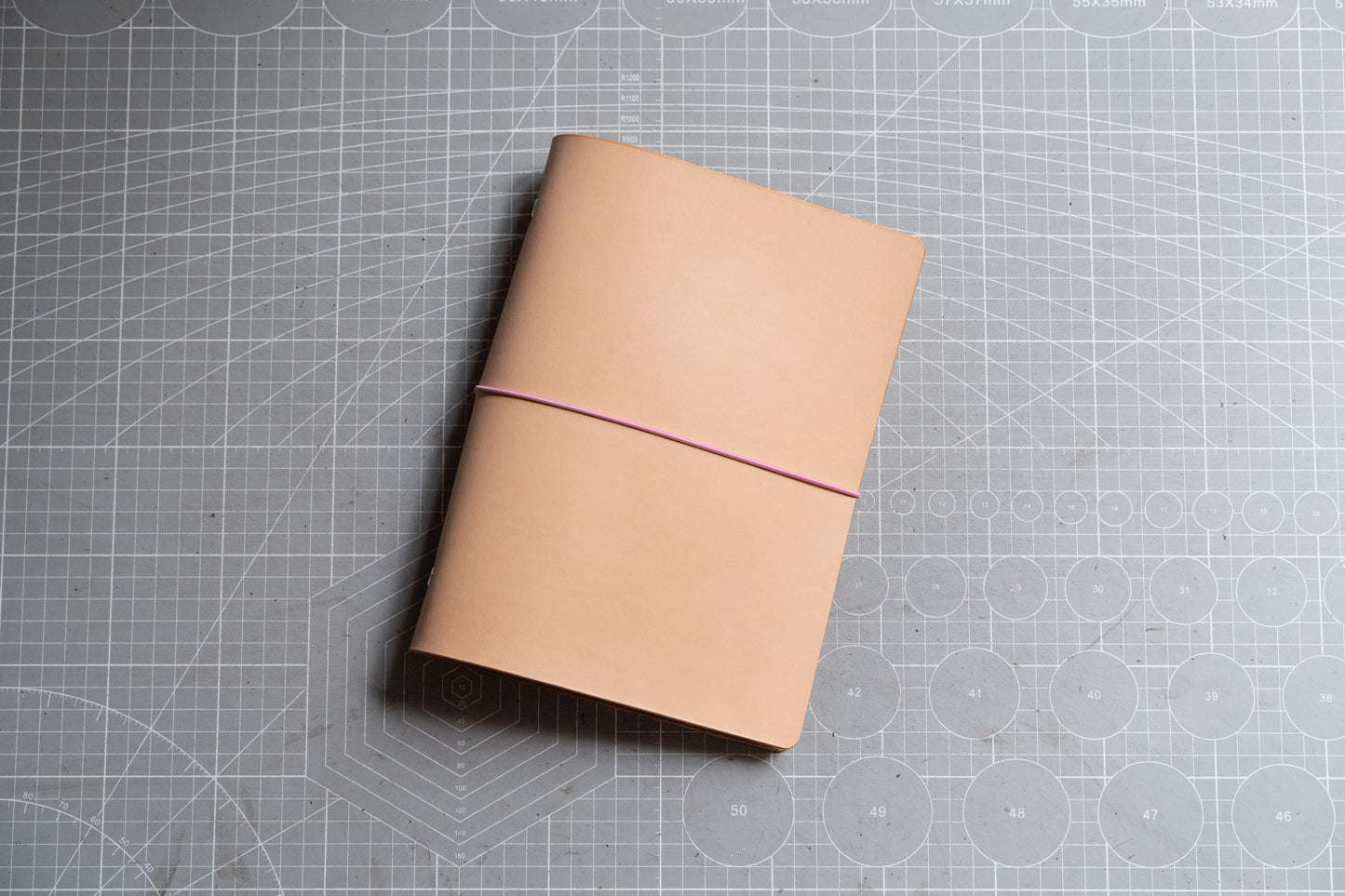 Couverture de classeur en cuir naturel avec fermeture élastique pour Filofax
