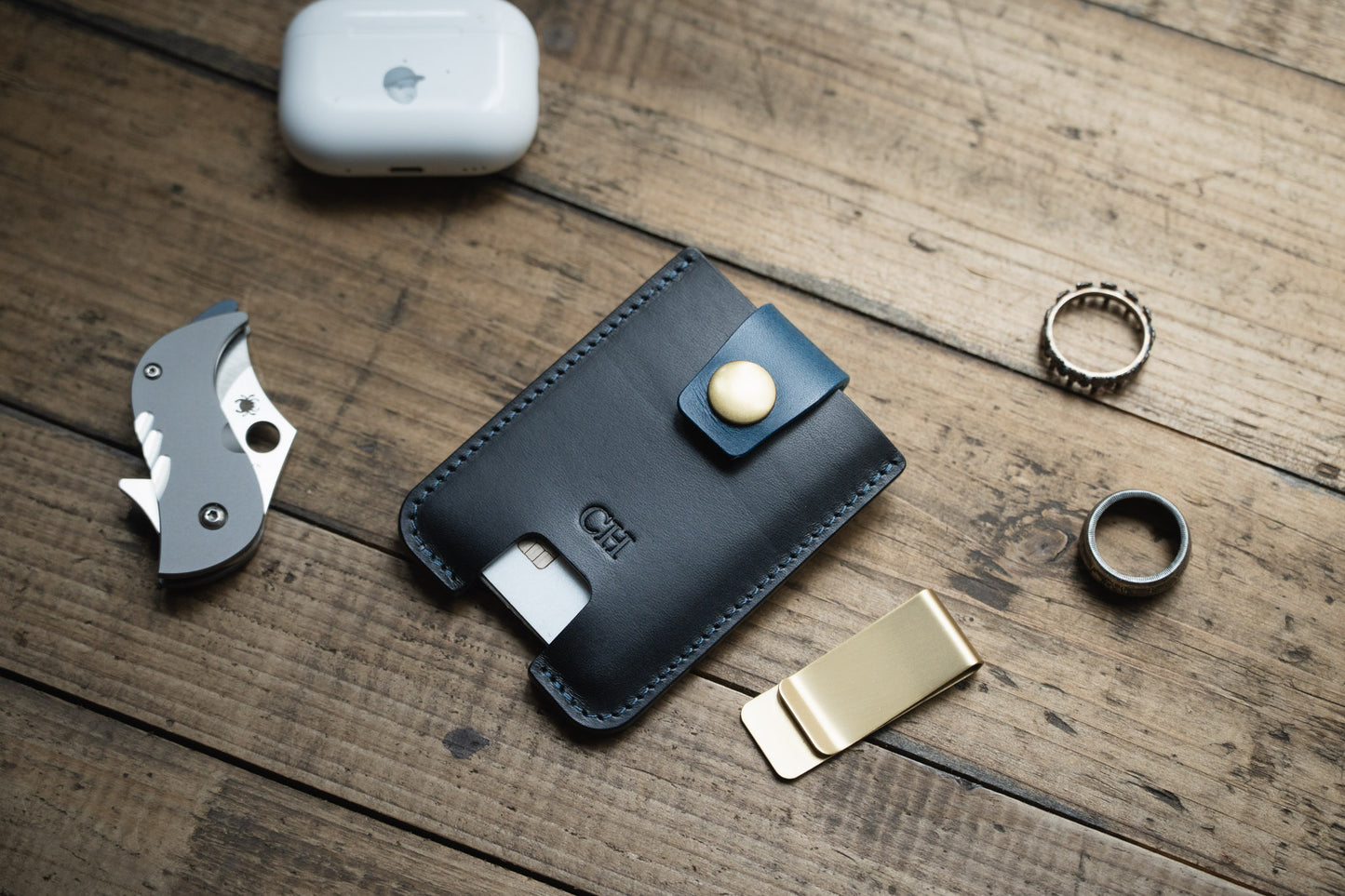 Portefeuille EDC et pince à billets en cuir Buttero