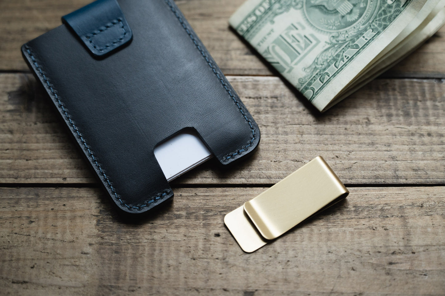 Portefeuille EDC et pince à billets en cuir Buttero
