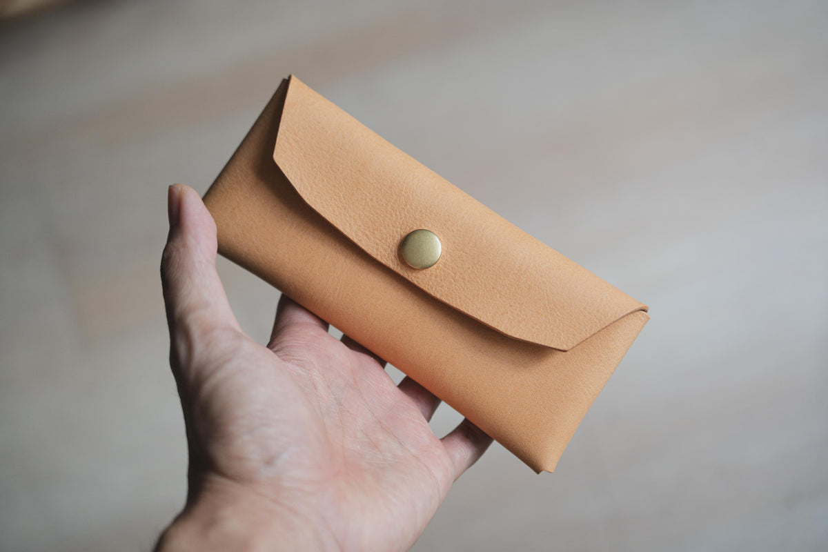 Origami Pebbled Leather Pen Case