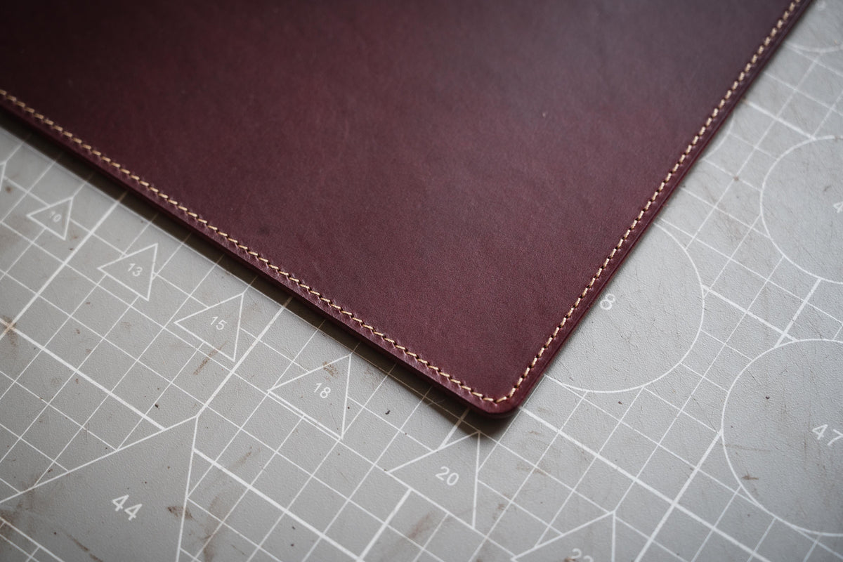 Stitched Buttero Leather Desk Mat