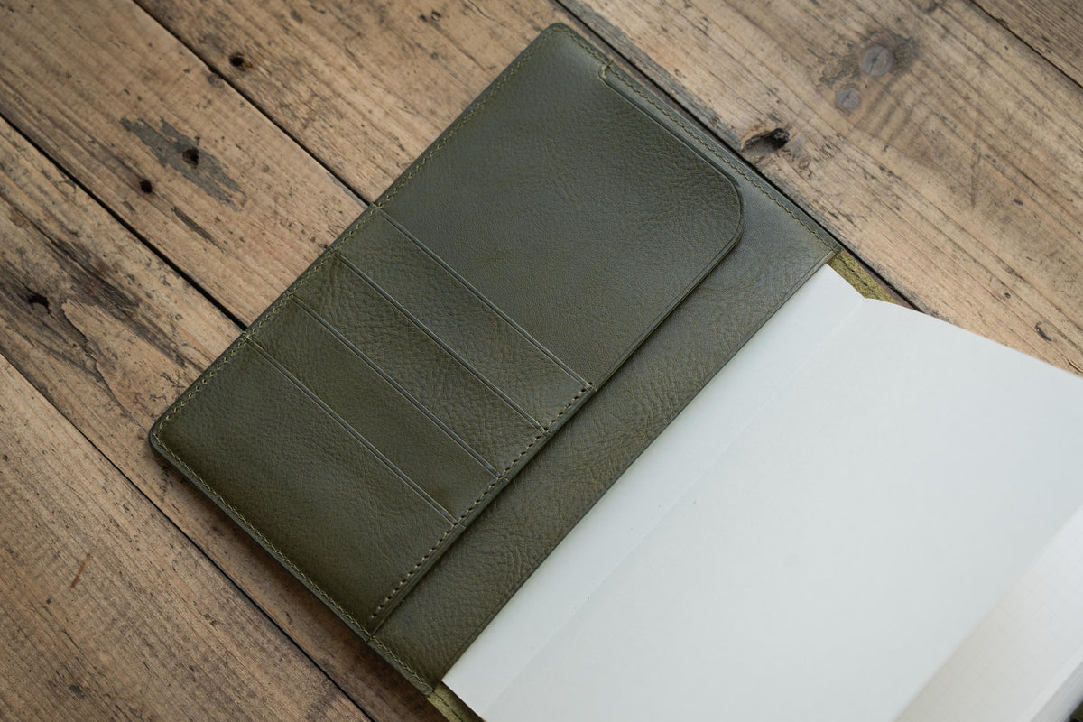 B6 Pebbled Leather Elastic Notebook Cover - Classic Layout