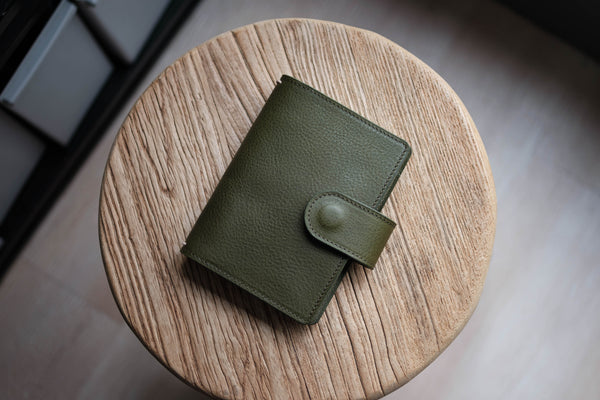 Stitched Pebbled Leather Traveler's Notebook w/ Strap Closure (No inserts included)