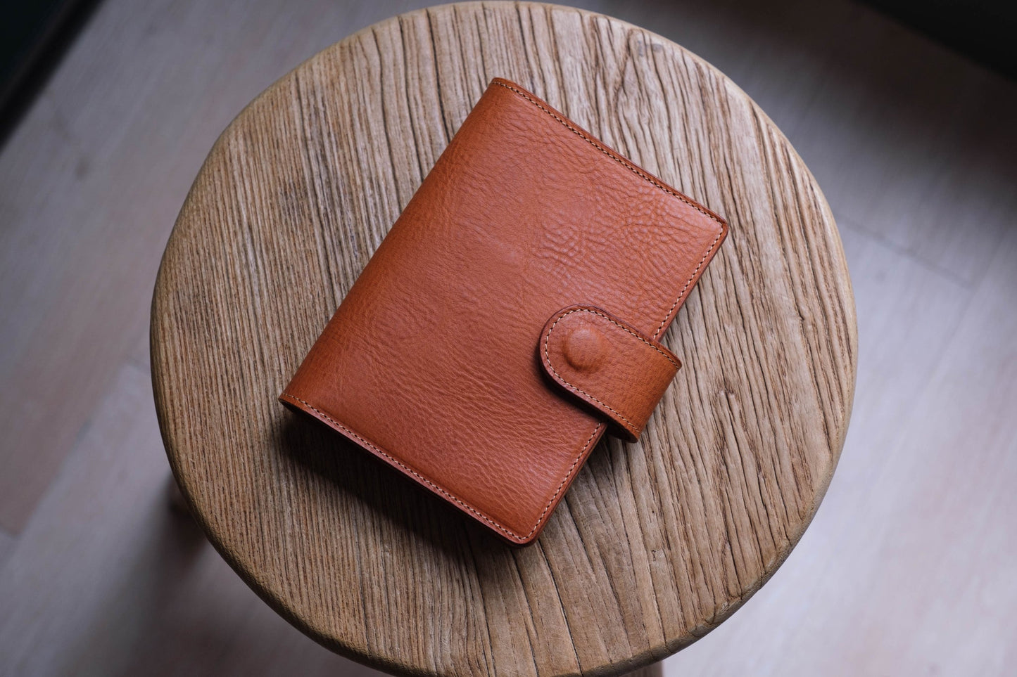 A6+/Hibino/5-Year Hobonichi Snap Closure Pebbled Leather Notebook Cover