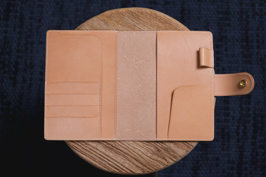 B6 Buttero Leather Strap Notebook Cover - Pocket Layout