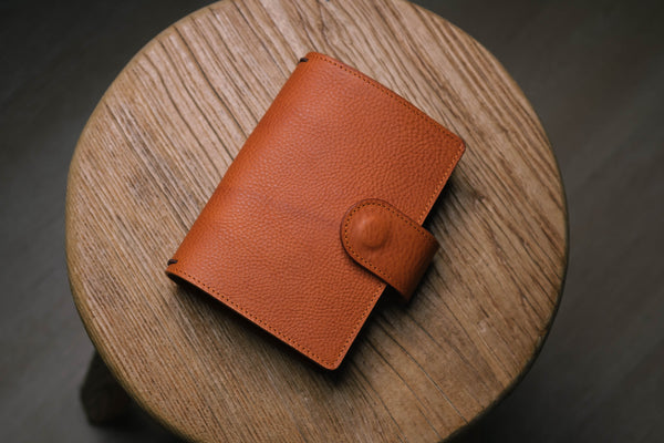 Stitched Pebbled Leather Traveler's Notebook w/ Strap Closure (No inserts included)
