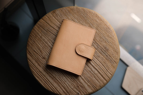 Stitched Pebbled Leather Traveler's Notebook w/ Strap Closure (No inserts included)