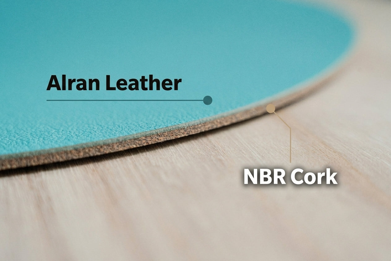 Alran Leather and NBR Cork Turntable Platter Mat