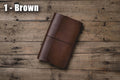 Brown Buttero Leather Trifold with Dark Brown Elastic Closure