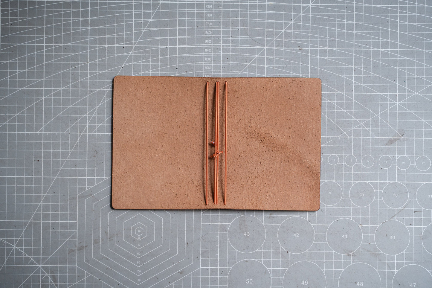 Brown dollaro leather notebook cover display open