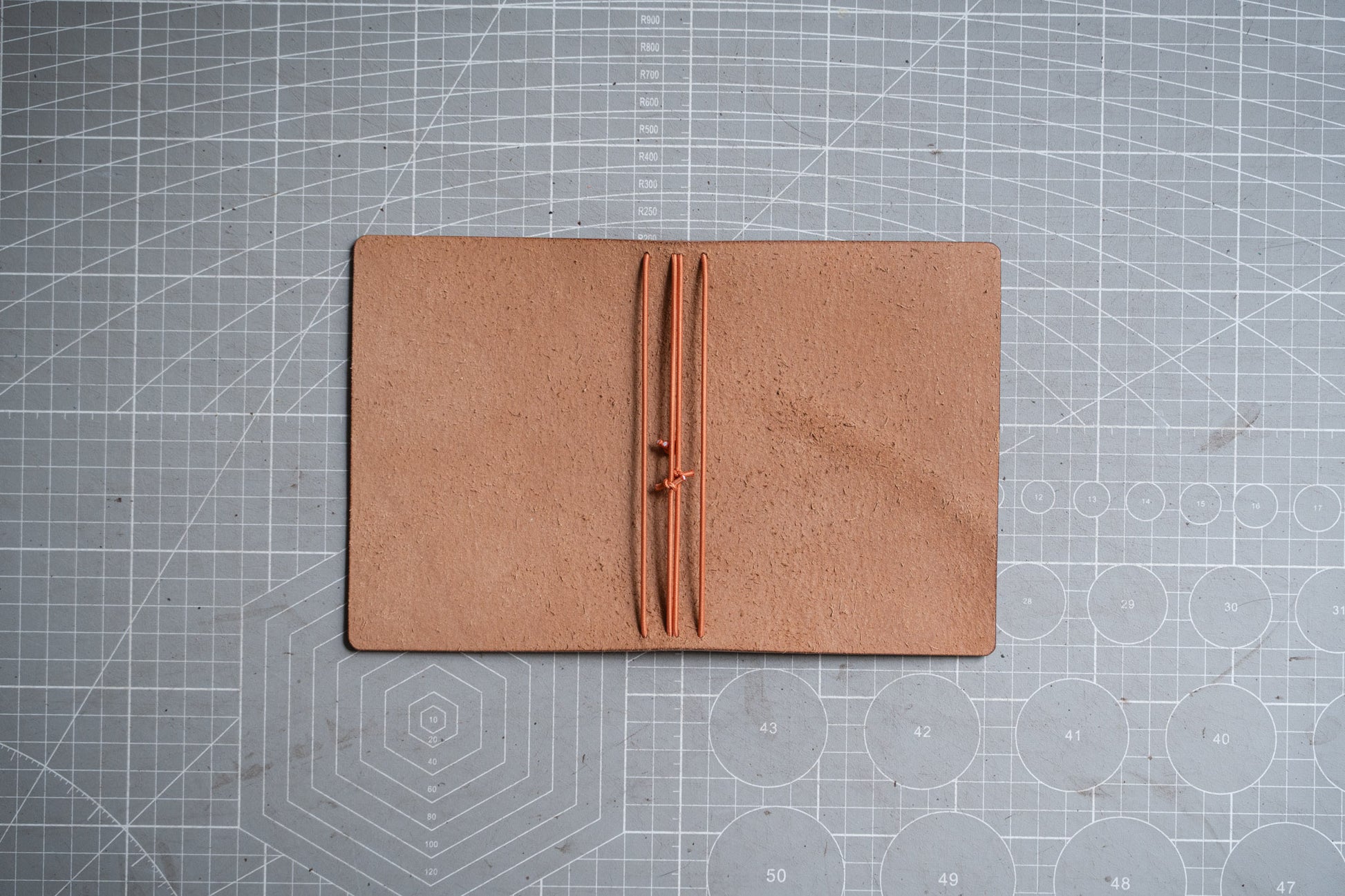Brown dollaro leather notebook cover display open