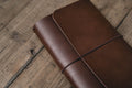 Buttero Leather Trifold Traveler's Notebook Cover - close up for elastic