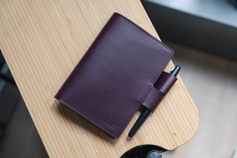 13 COLORS - A6/Hobonichi/Midori MD Buttero Leather Notebook Cover with interlocking pen loops