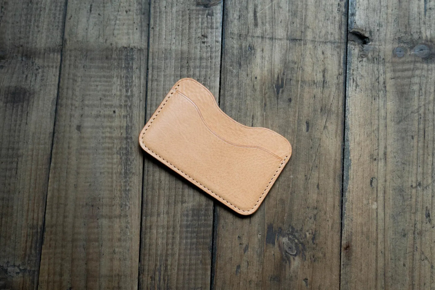 Pebbled Leather 3-Pocket Leather Card Wallet