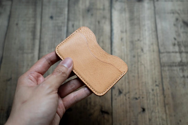 Pebbled Leather 3-Pocket Leather Card Wallet