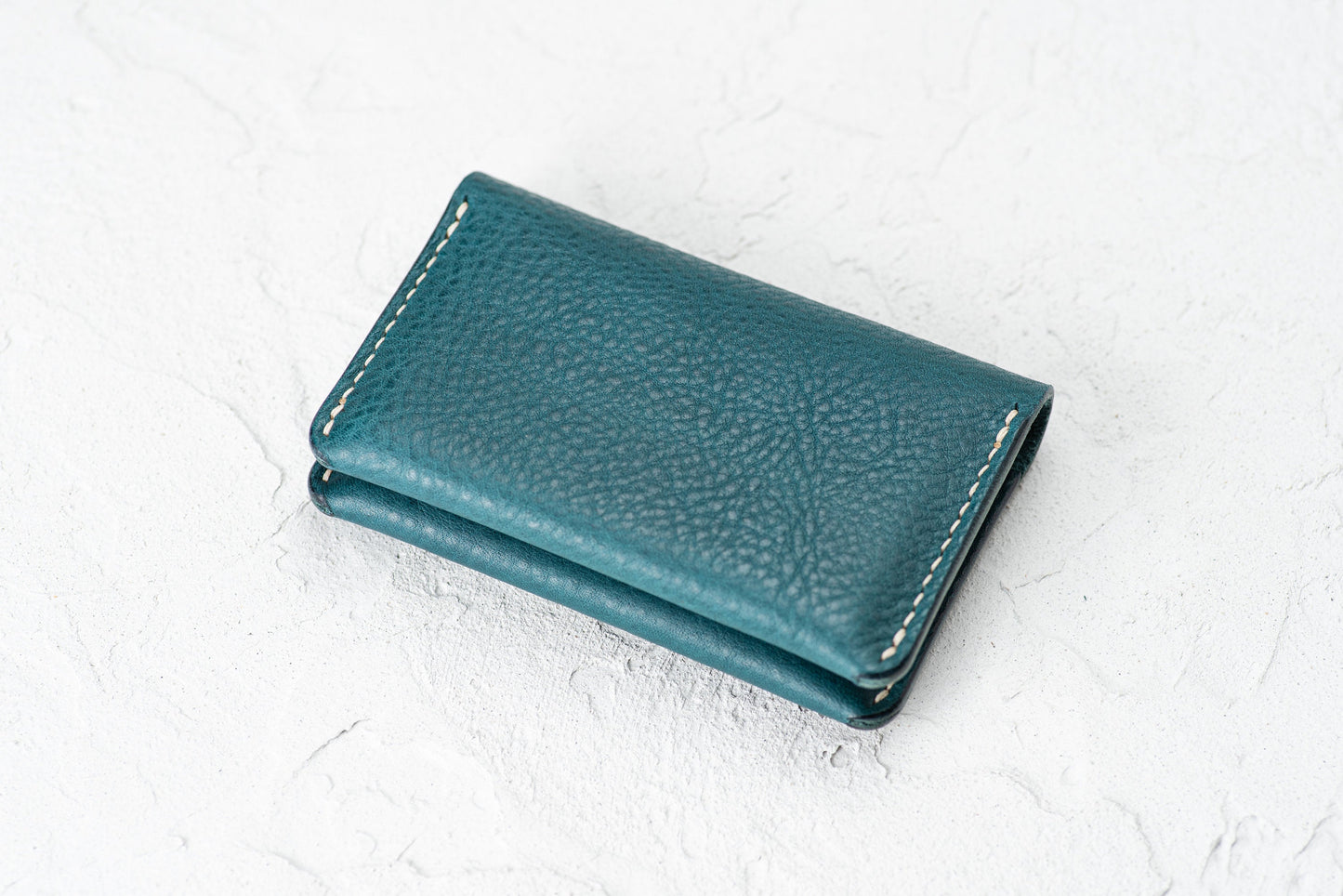 6 COULEURS - Porte-cartes de visite pliable en cuir Minerva Box