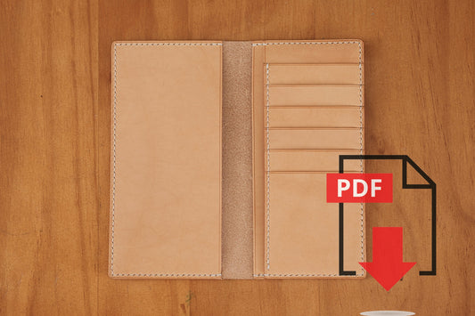 Leather Breast Wallet PDF Template Set No.6 - Digital Leatherworking Pattern - A4 & Letter Size