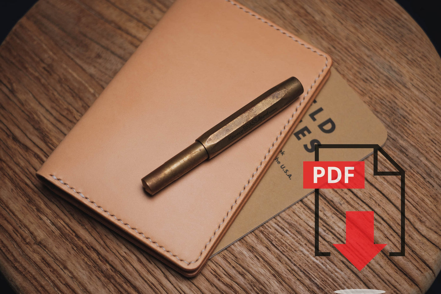 Modèle PDF pour carnet de notes en cuir n° 12 - Patron numérique pour le travail du cuir - Impression au format A4 et lettre