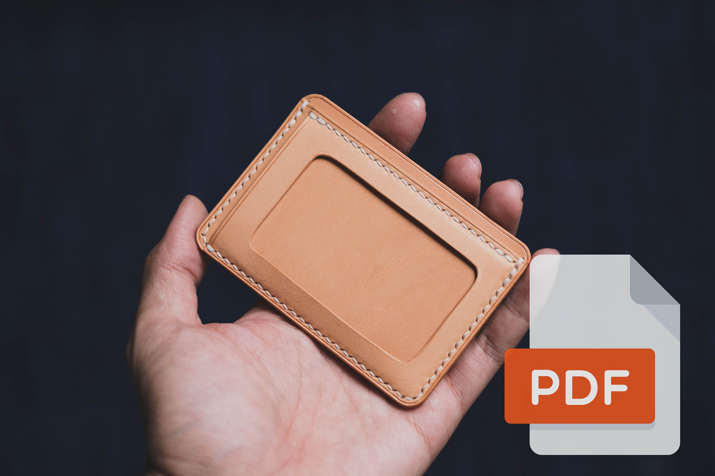 Modèle PDF n° 14 pour portefeuille porte-cartes d'identité en cuir - Patron numérique pour maroquinerie - Formats A4 et Lettre