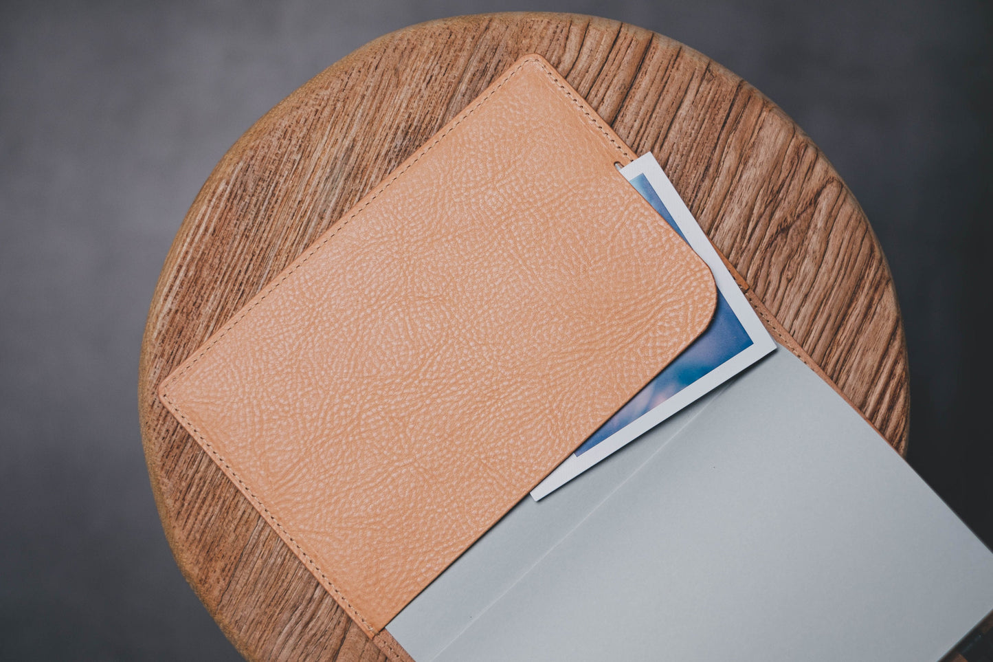 6 COLORS - B6/Stalogy Snap Closure Pebbled Leather Notebook Cover