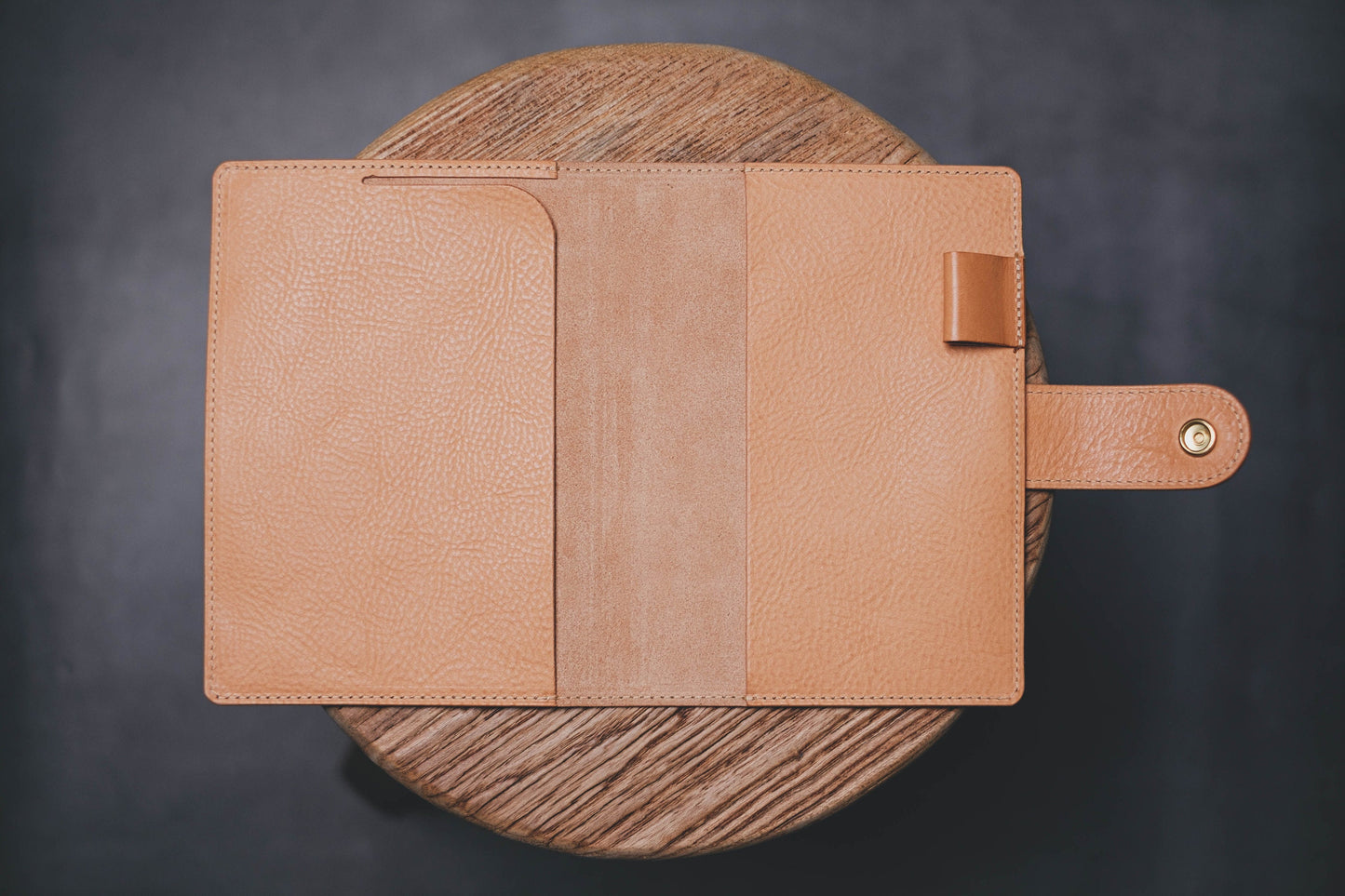 6 COLORS - B6/Stalogy Snap Closure Pebbled Leather Notebook Cover