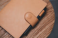 6 COLORS - B6/Stalogy Snap Closure Pebbled Leather Notebook Cover