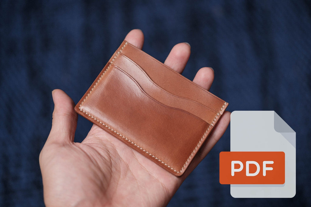 leather card sleeve template Leather 5-Pocket Cardholder Wallet PDF Template Set No.16