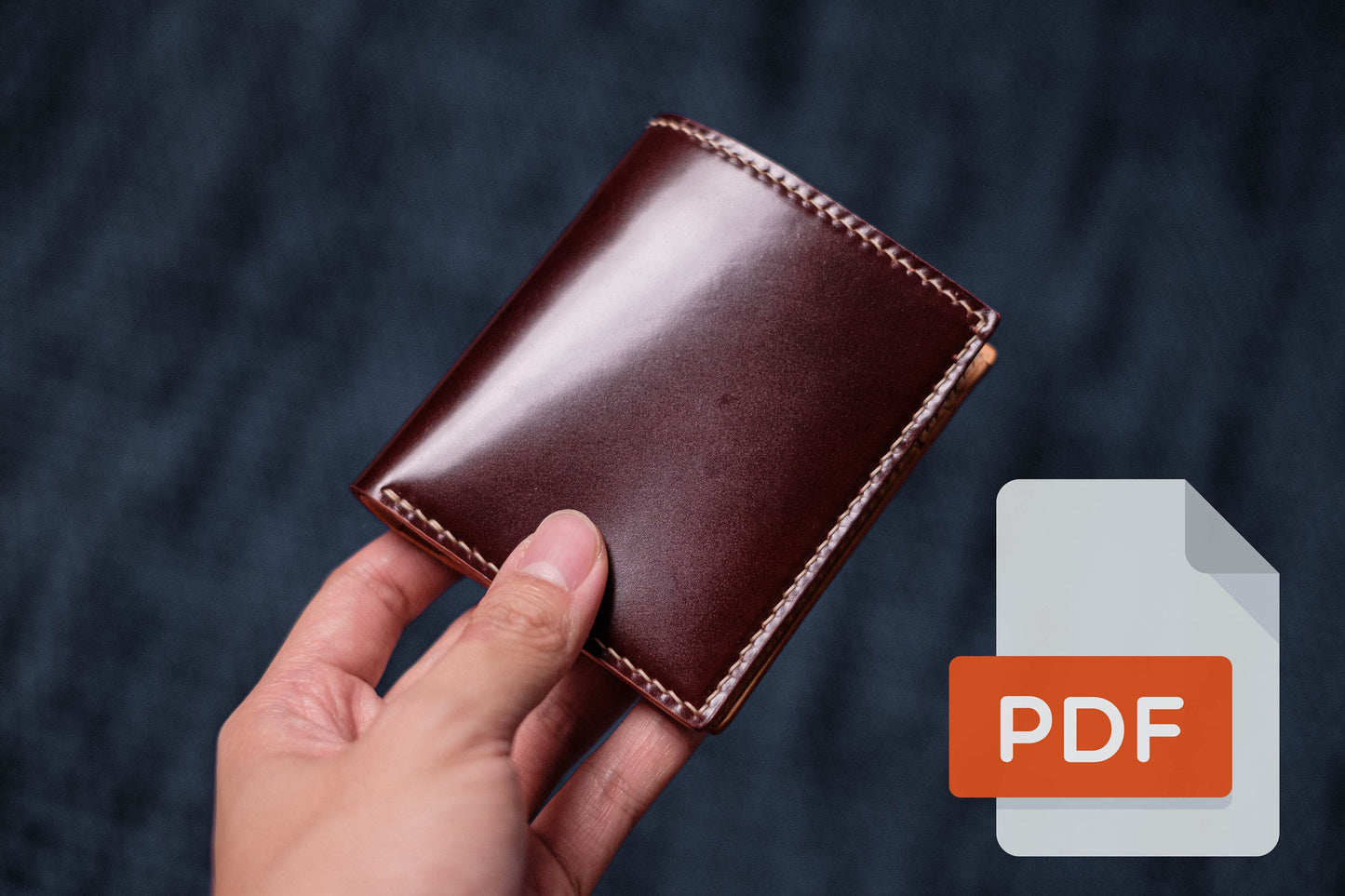 Modèle PDF de portefeuille vertical à deux volets n° 17 - Patron numérique pour le travail du cuir - Formats A4 et Lettre
