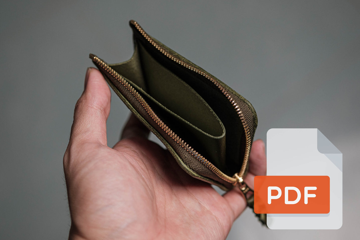Modèle PDF de portefeuille zippé en cuir n° 20 - Patron numérique pour le travail du cuir - Formats A4 et Lettre