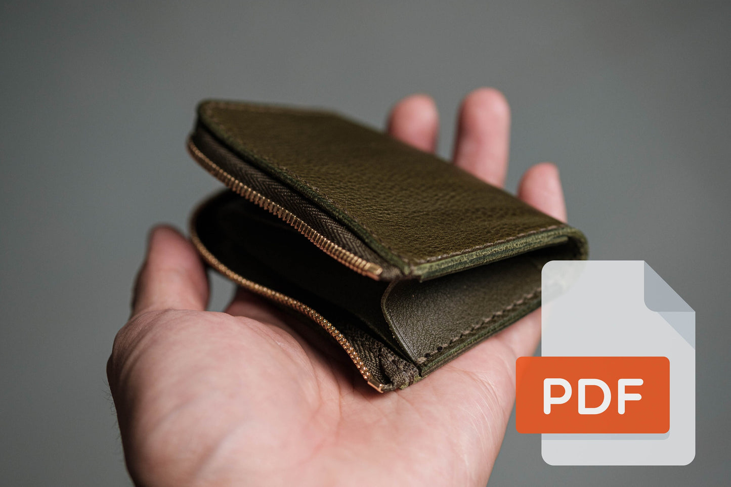 Modèle PDF de portefeuille zippé en cuir n° 20 - Patron numérique pour le travail du cuir - Formats A4 et Lettre