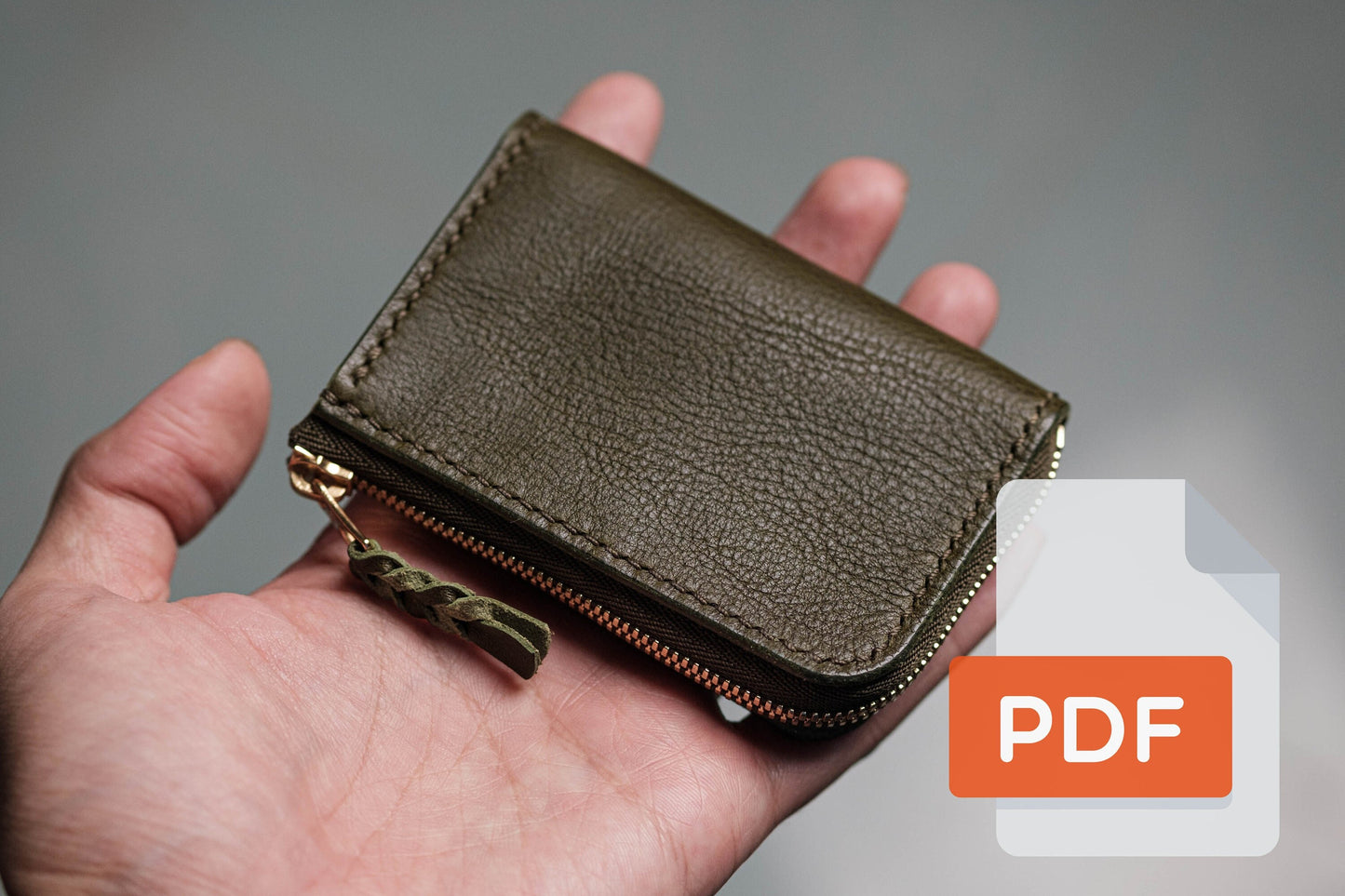 Modèle PDF de portefeuille zippé en cuir n° 20 - Patron numérique pour le travail du cuir - Formats A4 et Lettre