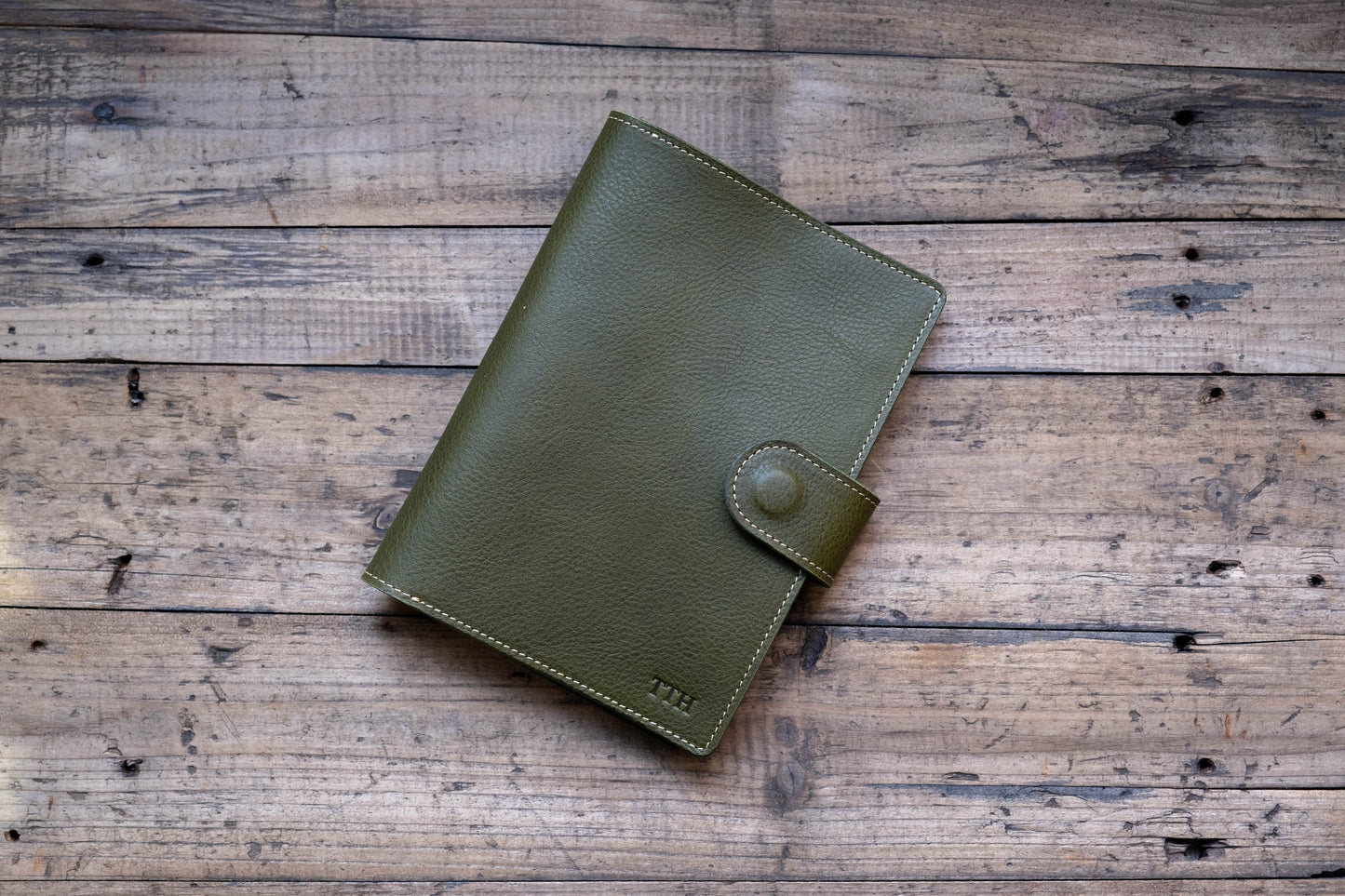 6 COLORS - B6/Stalogy Snap Closure Pebbled Leather Notebook Cover
