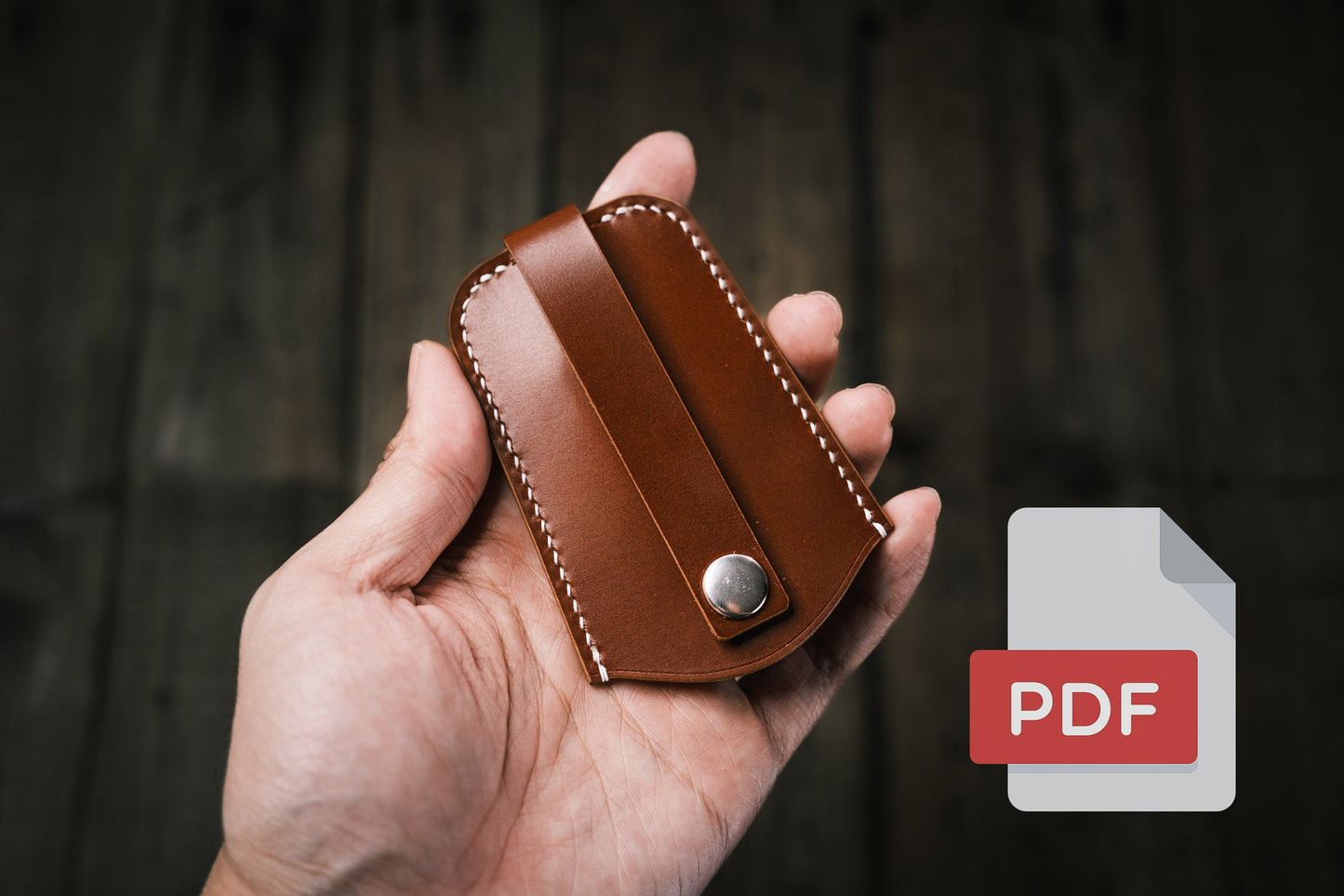 Modèle PDF pour étui à clés en cuir n° 27 - Patron numérique pour maroquinerie - Formats A4 et Lettre