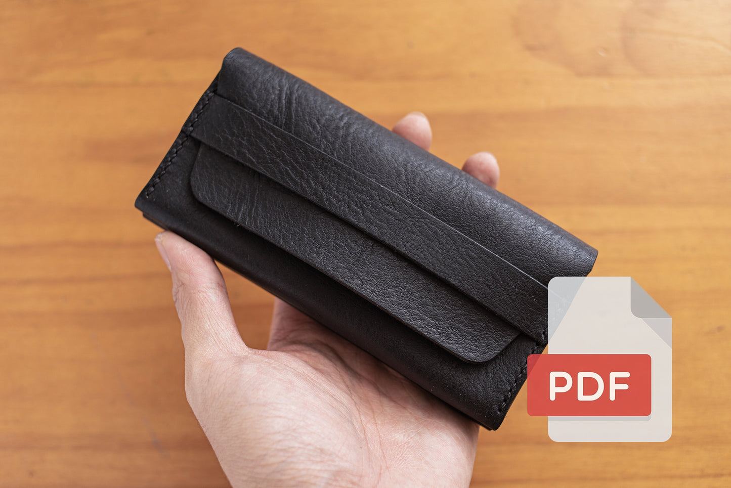 Modèle PDF pour pochette de montre double en cuir n° 28 - Patron numérique pour maroquinerie - Formats A4 et Lettre