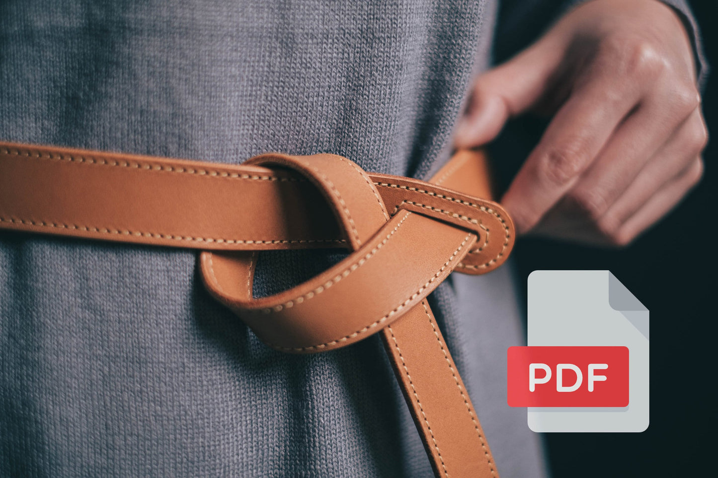 Modèle PDF de ceinture nouée en cuir pour femme n° 31 - Patron numérique pour le travail du cuir - Formats A4 et Lettre
