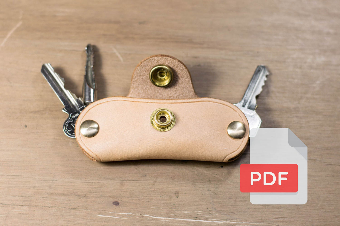 Modèle PDF de porte-clés pivotant en cuir n° 32 - Patron numérique pour le travail du cuir - Formats A4 et Lettre