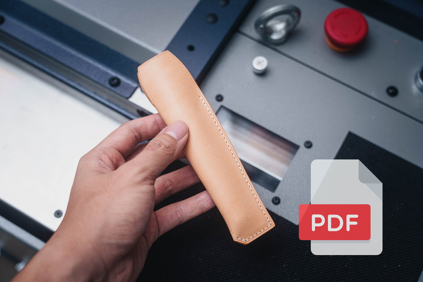 Modèle PDF pour étui à stylo en cuir n° 33 - Patron numérique pour maroquinerie - Formats A4 et Lettre