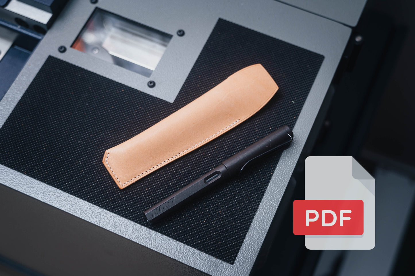 Modèle PDF pour étui à stylo en cuir n° 33 - Patron numérique pour maroquinerie - Formats A4 et Lettre