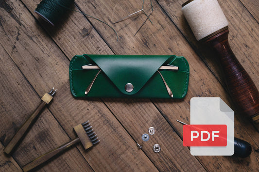 Leather Glasses and Sunglasses Sleeve PDF Template Set No.35 - Digital Leatherworking Pattern - A4 & Letter Size