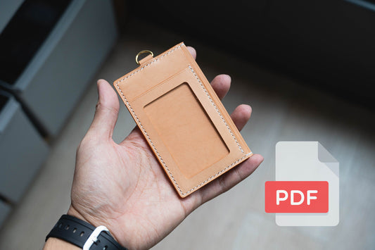 Leather Vertical ID Window Cardholder Wallet PDF Template Set No.36 - Digital Leatherworking Pattern - A4 & Letter Size